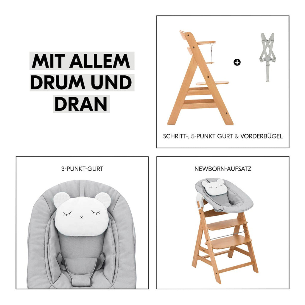 Barnestol Alpha+ inkl. Newborn-sett Pre ved spisebord
