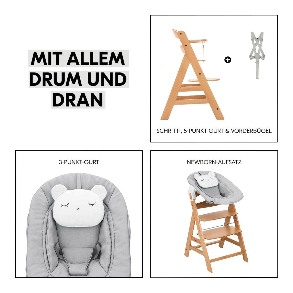 Barnestol Alpha+ inkl. Newborn-sett Pre ved spisebord