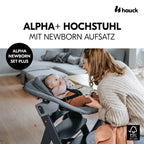 Barnestol Alpha Plus med nyfødtinnsats bakside
