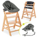Barnestol Alpha Plus sett 4 deler med babyvippe og sittepute forfra
