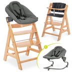Barnestol Alpha Plus sett 4 deler med babyvippe og sittepute forfra