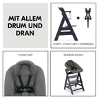 Barnestol Alpha Plus trinse og sikkerhetssele