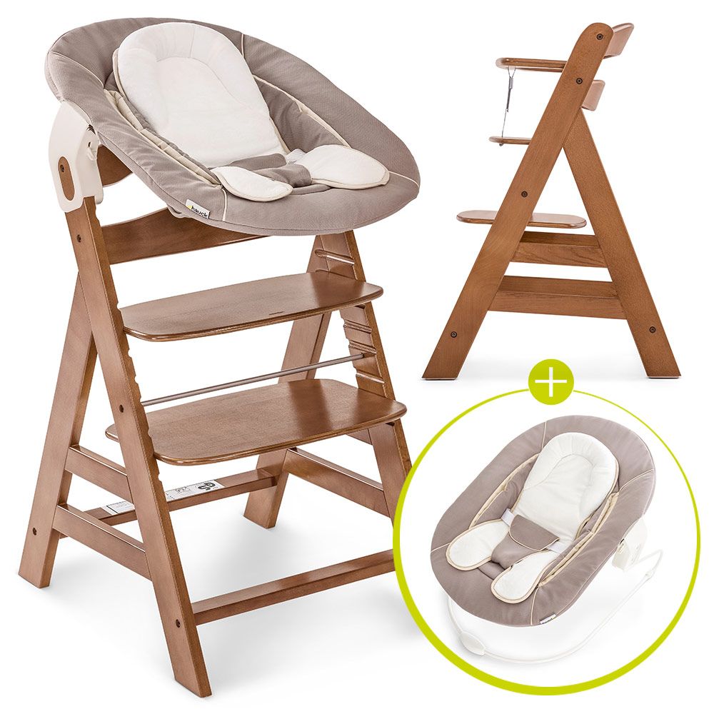 Barnestol Alpha Plus Walnut Hauck forfra