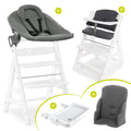 Barnestol Alpha Plus White sett med babyvippe forfra