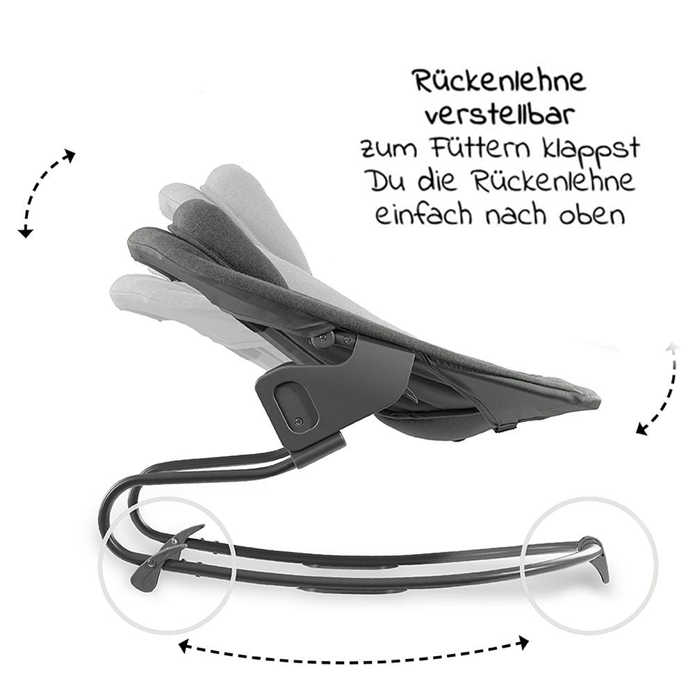 Barnestol Alpha Plus White sett med babyvippe justerbar fotstøtte