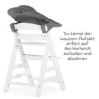 Barnestol Alpha Plus White sett med babyvippe justerbar sittehøyde
