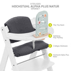 Barnestol Alpha Plus White bakside med justerbar fotplate