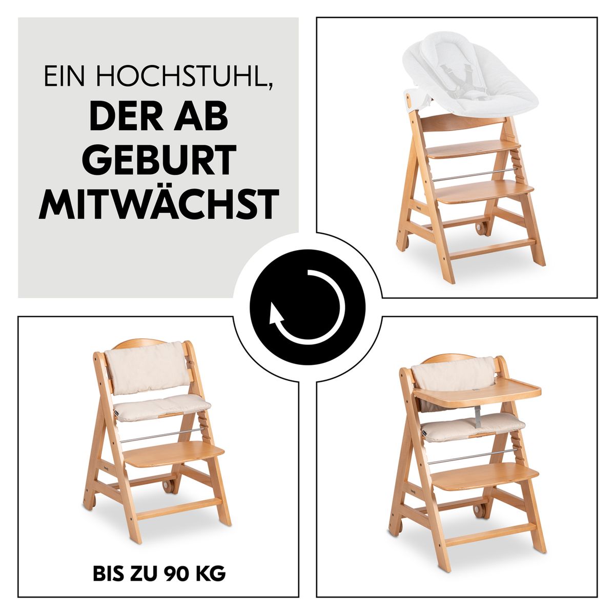 Detalj av sikkerhetssele på Barnestol Beta Plus i bøk