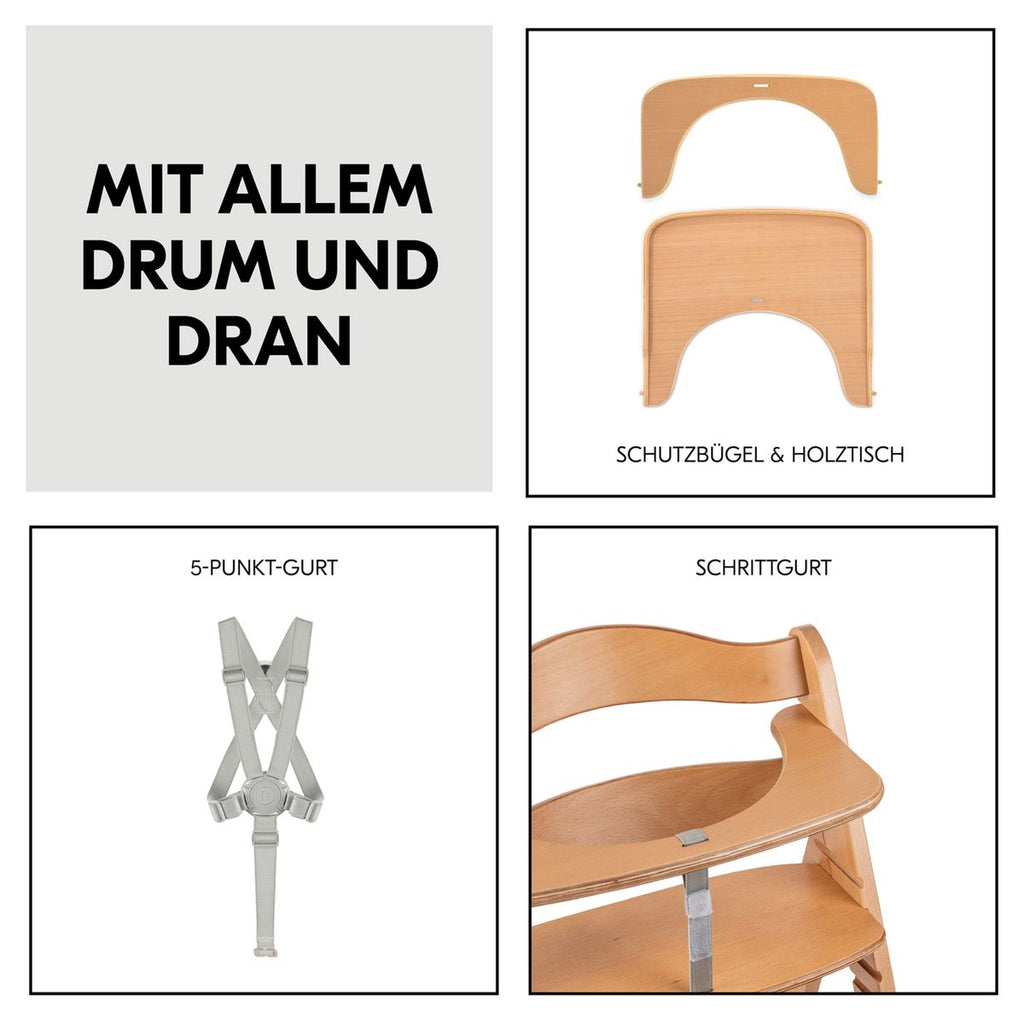 Barnestol Beta Plus i bøk med hjul i bruk