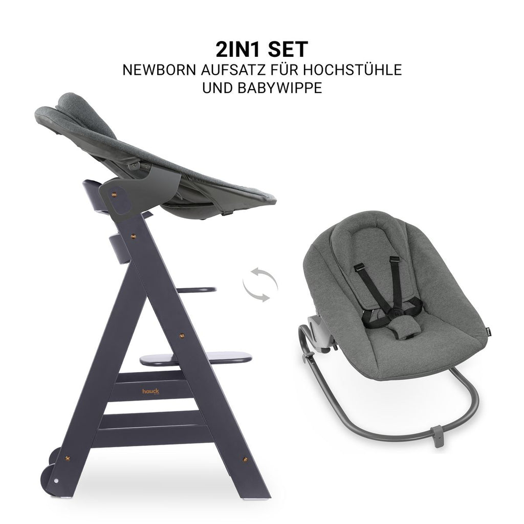 Barnestol Beta Plus Dark Grey nyfødtsett nærbilde av jersey-stoff