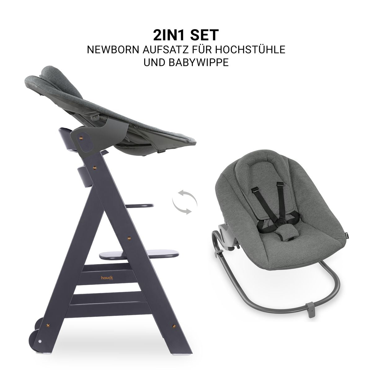 Barnestol Beta Plus Dark Grey nyfødtsett nærbilde av jersey-stoff