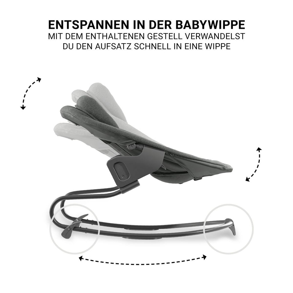 Barnestol Beta Plus Dark Grey nyfødtsett Premium 5 deler - Hauck