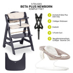 Barnestol Beta Plus Dark Grey nyfødtsett bakside