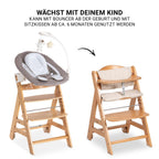 Barnestol 5-delt sett Beta Plus Natural Deluxe i bøk sand montert ved bord