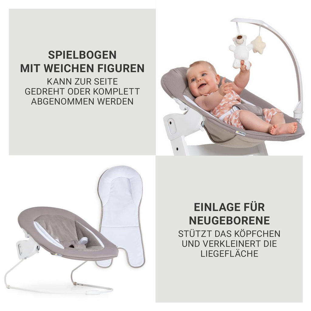 Barnestol 5-delt sett Beta Plus Natural Deluxe i bøk sand mykt sittepolster