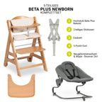 Barnestol Beta Plus Natural nyfødtsett Premium bakside