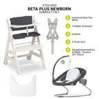 Barnestol Beta Plus White nyfødtsett Deluxe bakside