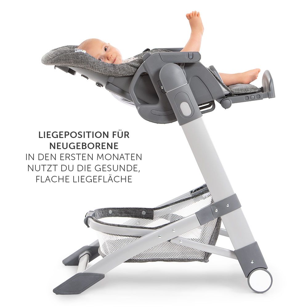 Nærbilde av stoff og polstring på Barnestol og liggestol fra fødsel Grow Up Newborn sett - Hauck