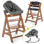 Barnestol sett Alpha Plus Newborn med babyinnsats og sittepute forfra
