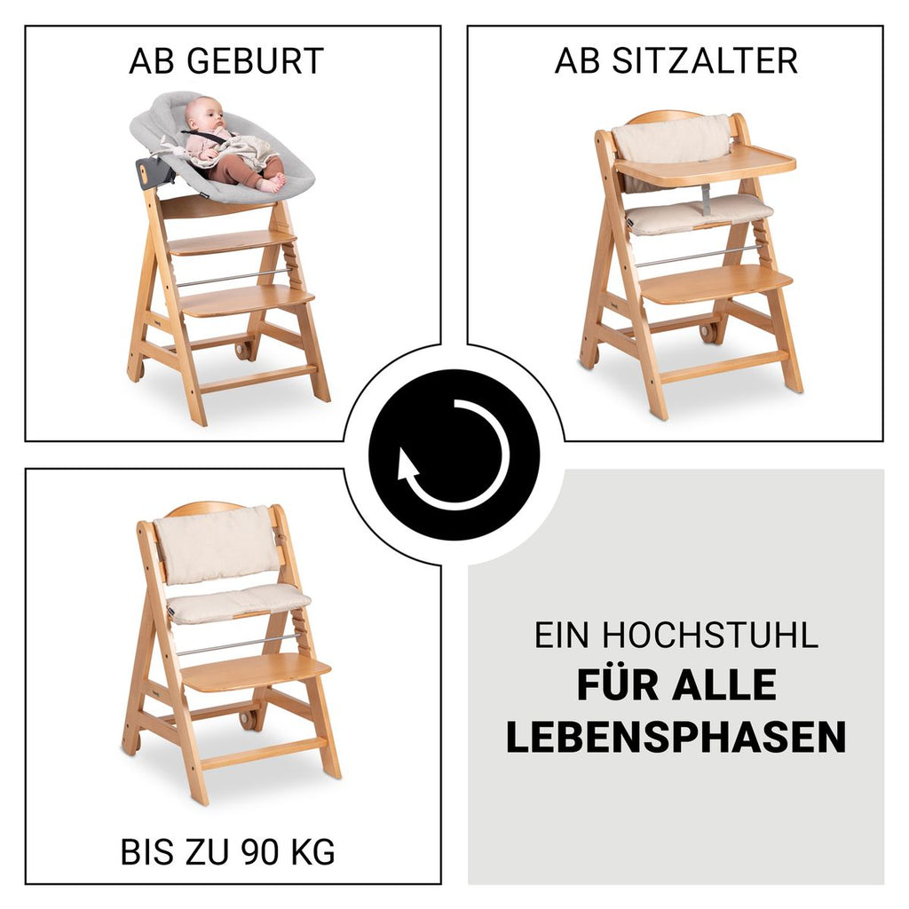 Barnestol sett Beta Plus Natural med bærekraftig bøk