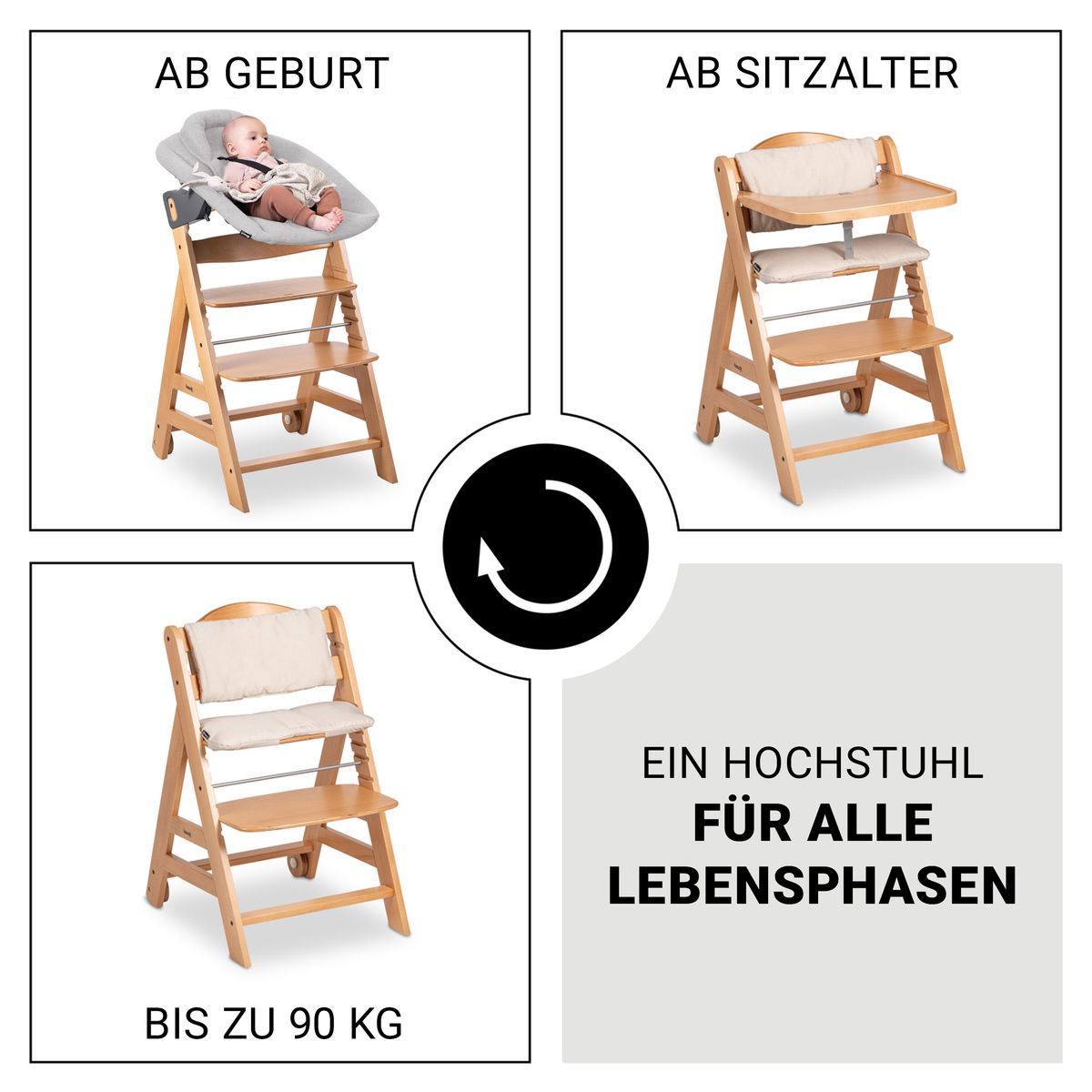 Barnestol sett Beta Plus Natural med bærekraftig bøk