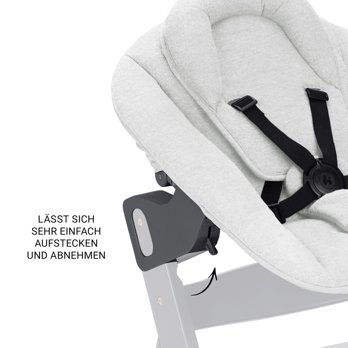 Barnestol sett Beta Plus Natural med to bakhjul for stabilitet