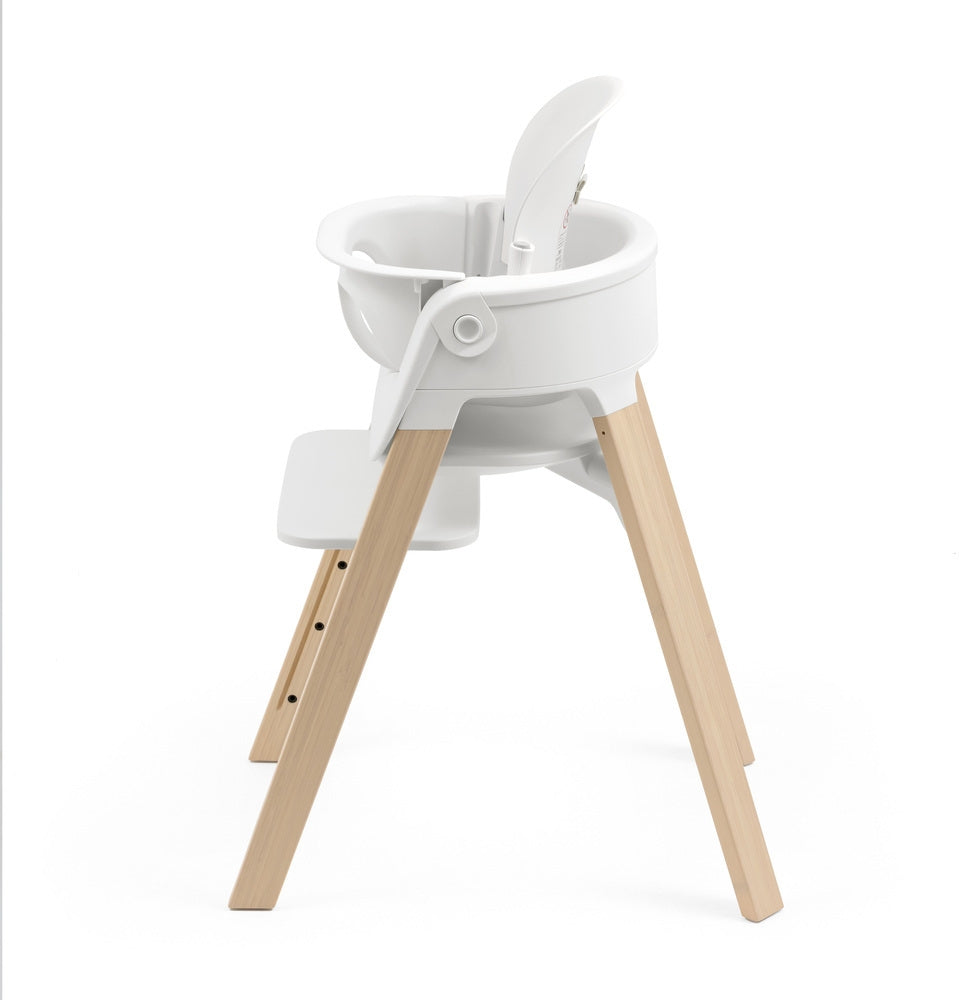 Barnestol Steps white natural montert