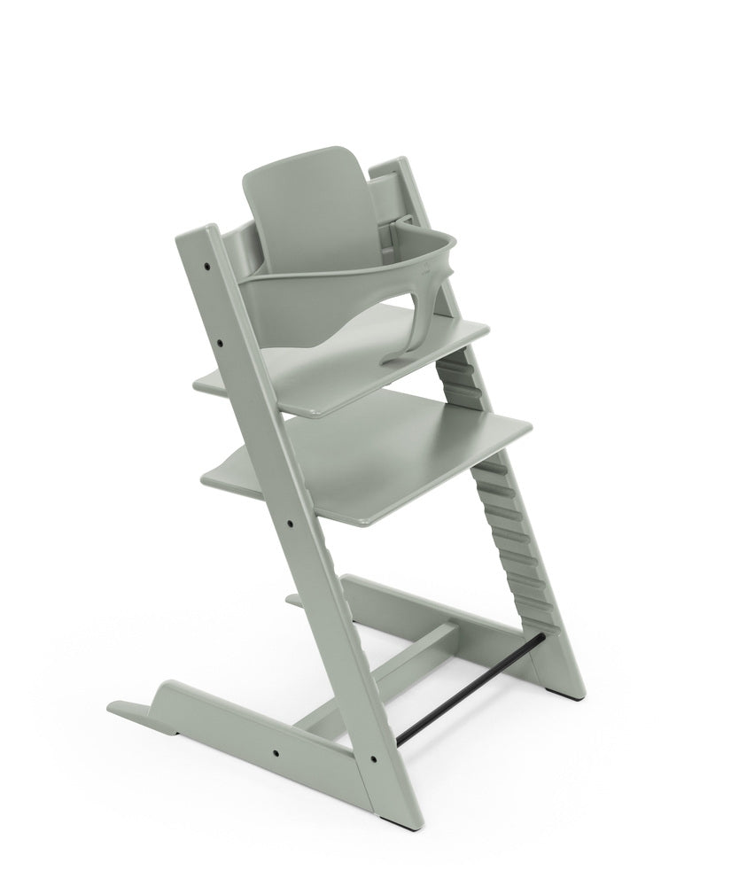 Montert Barnestol Tripp Trapp bøk Glacier Green med Baby Set