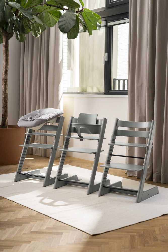 Detalj av Barnestol Tripp Trapp bøk Storm Grey materiale
