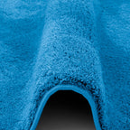Detalj av fibrene på Barneteppe høyflor Silky Kids 100% polyester Øko-Tex