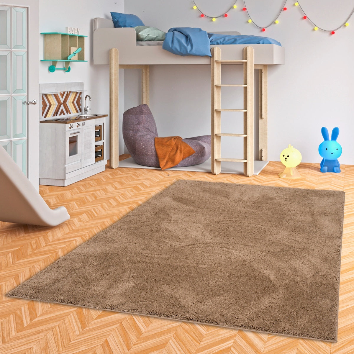 Barneteppe høyflor Silky Kids 100% polyester Øko-Tex - Pergamon
