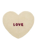 Barneteppe LOVE hjerteform 100x85 cm bomull forfra