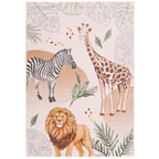 Barneteppe Maui Kids med dyr forfra med giraffe motiv
