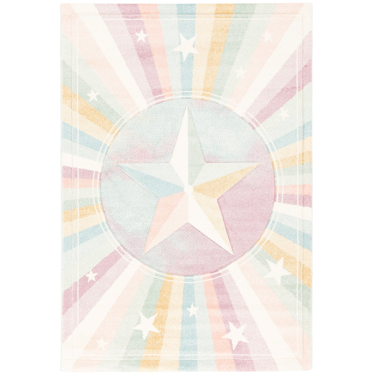 Barneteppe Maui Kids Rainbow Star polypropylen 13 mm forfra