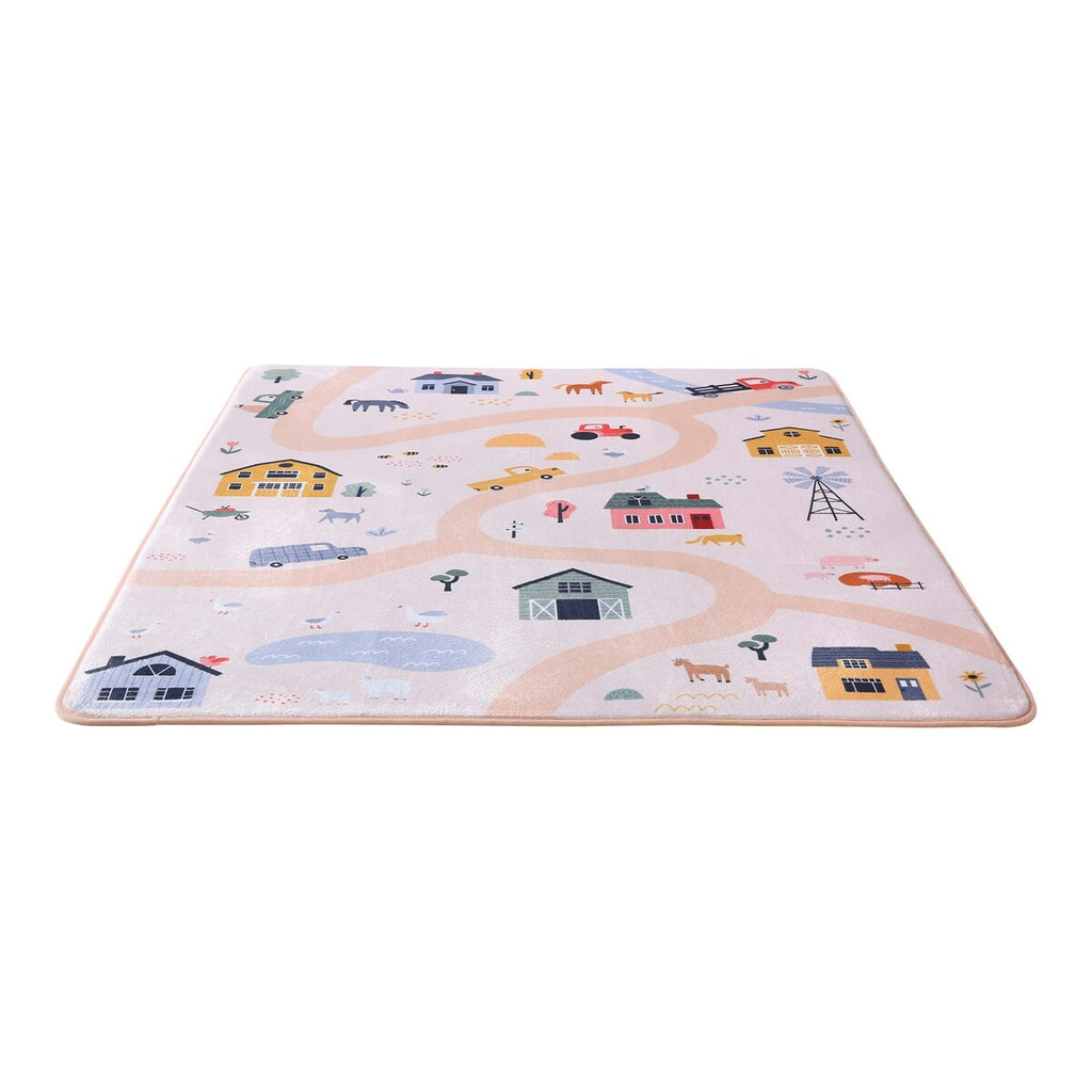 Barneteppe med memory-skum 120x160 cm korallfløyel bakside med rutschhemmende materiale