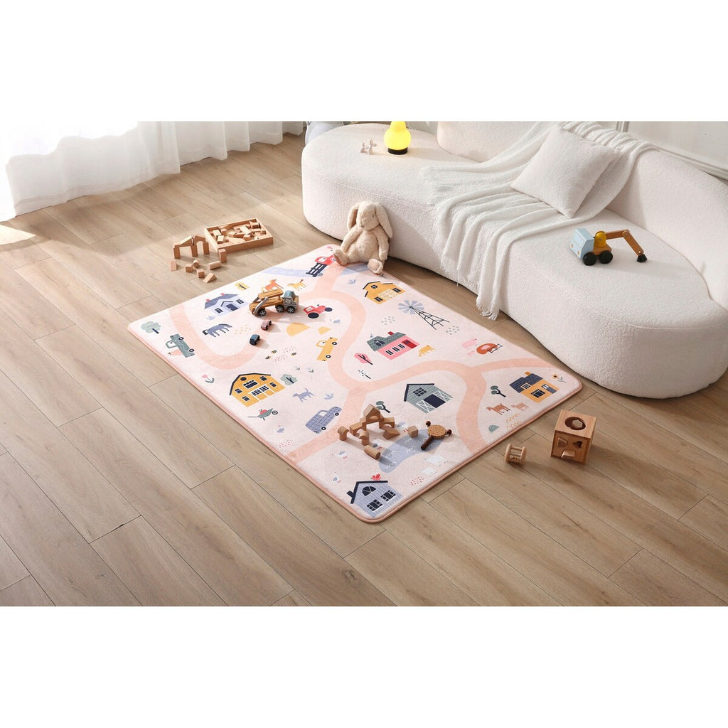 Barneteppe med memory-skum 120x160 cm korallfløyel fra Hakuna Matte