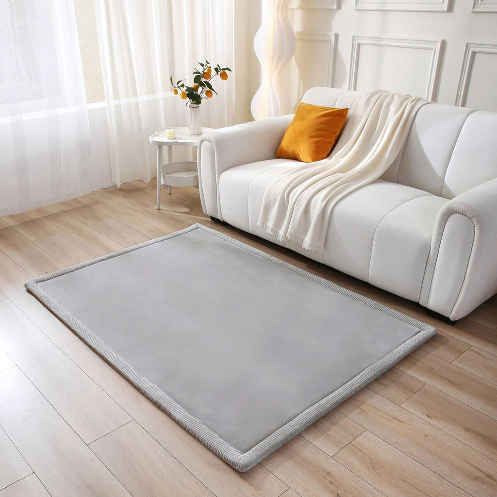 Barneteppe med minneskum 120x170 cm korallfløyel - Hakuna Matte