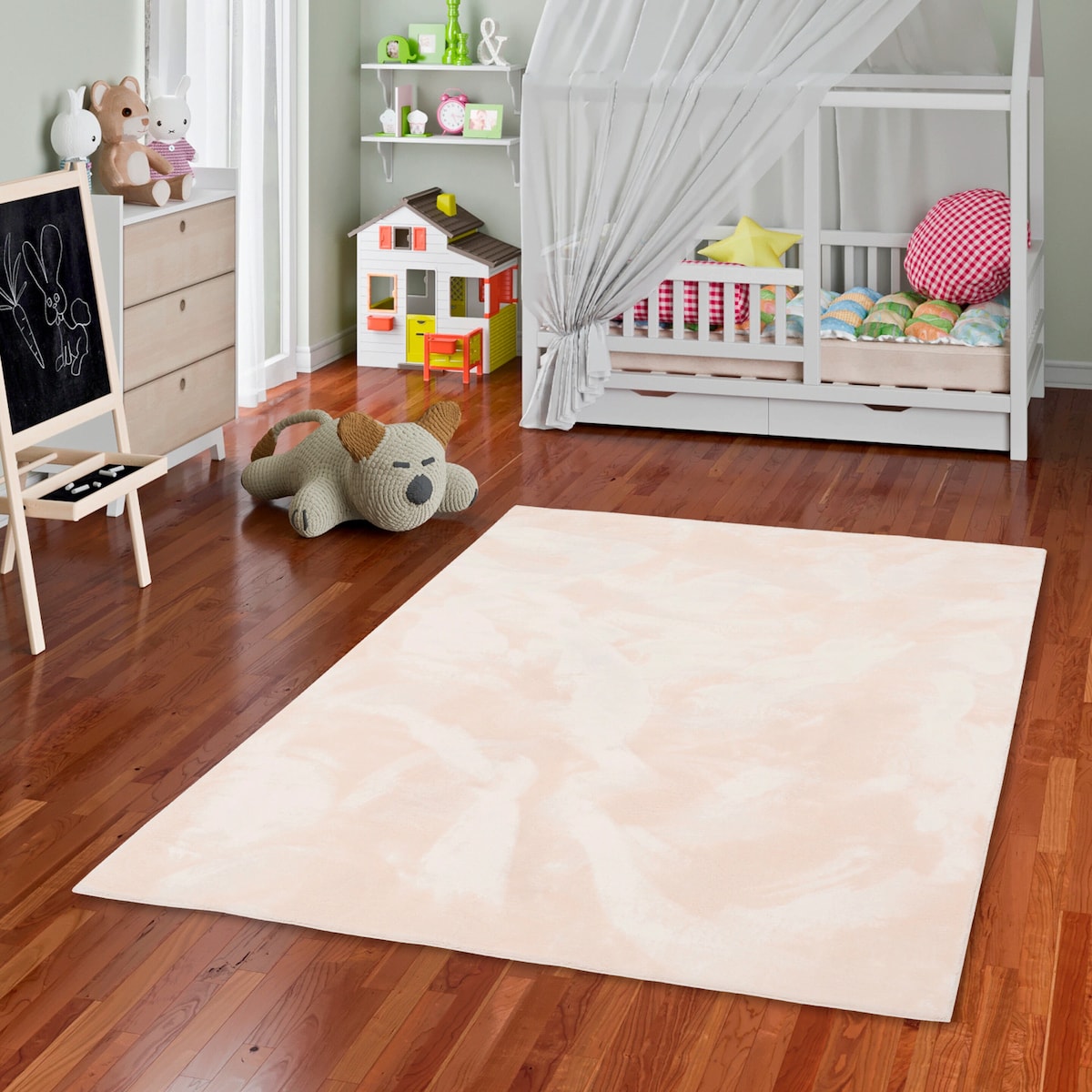 Barneteppe Pearl Kids kunstpels polyester 19 mm Øko-Tex bakside