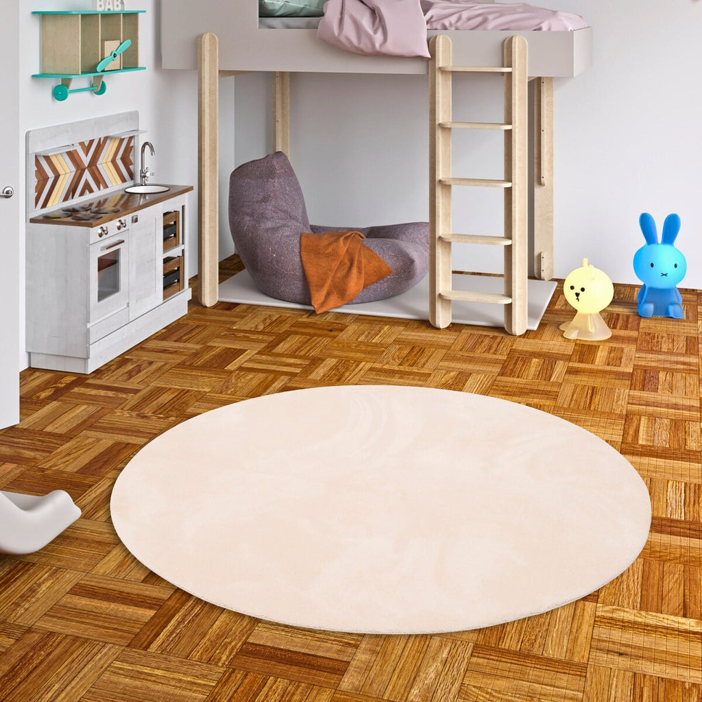 Barneteppe rundt imitert pels Pearl Kids bakside
