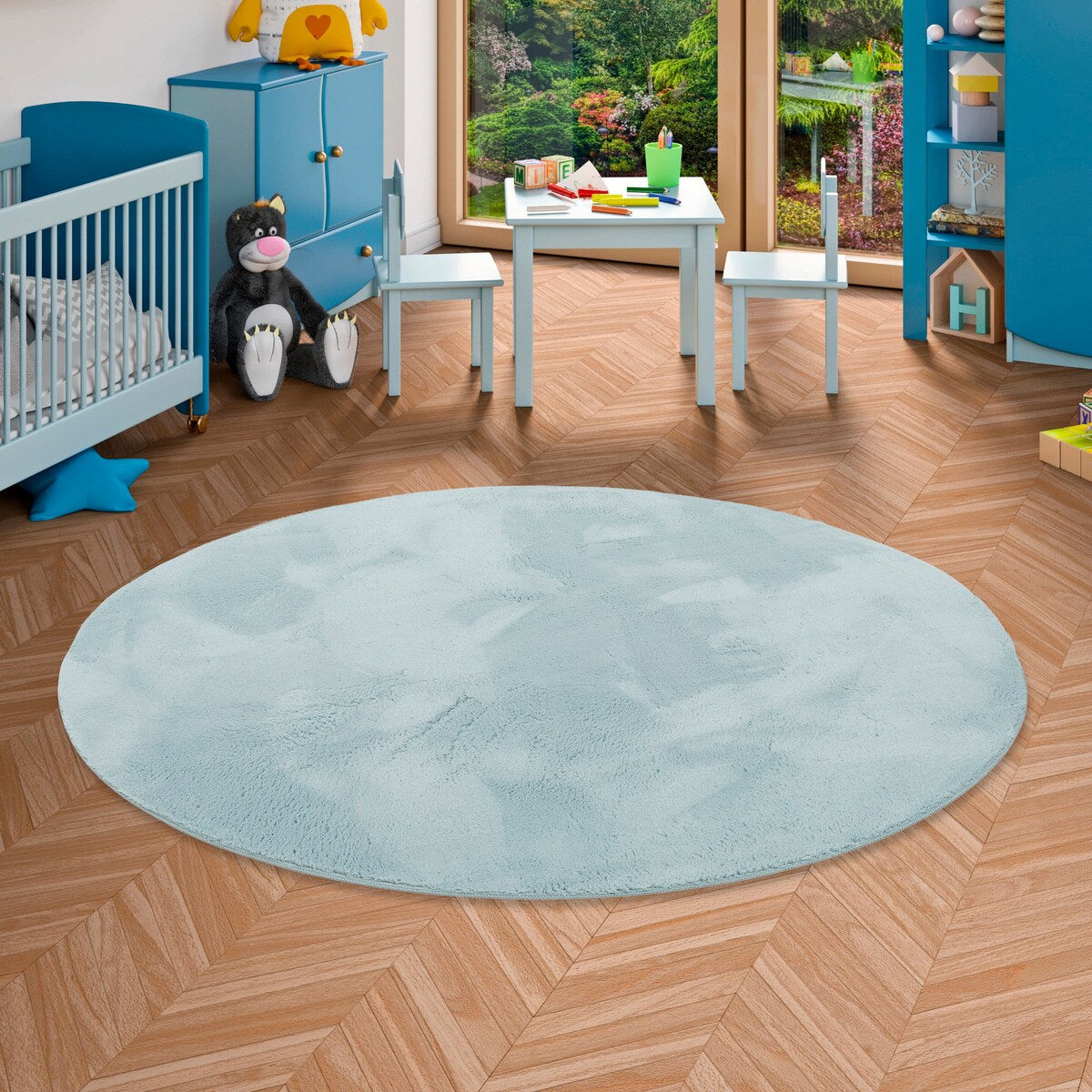 Barneteppe rundt imitert pels Pearl Kids 100% polyester - Pergamon