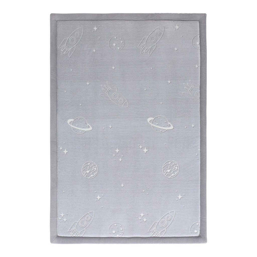 Barneteppe selvlysende 170x120 cm minneskum sklisikkert front