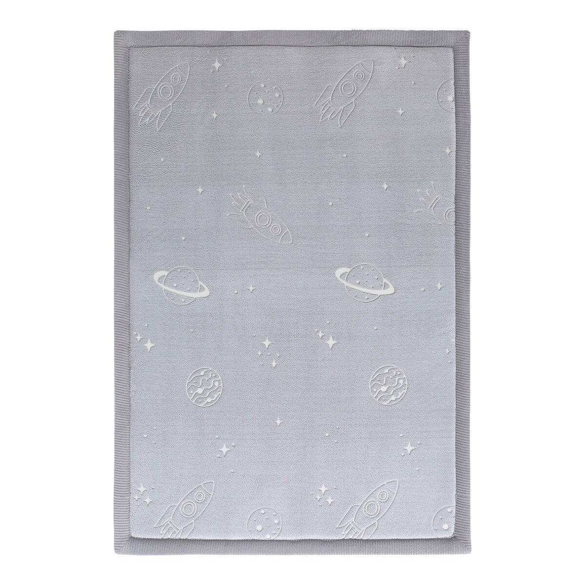 Barneteppe selvlysende 170x120 cm minneskum sklisikkert front