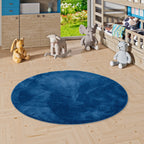 Barneteppe Silky Kids rundt langfloret 100 % polyester bakside med anti-skli
