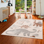 Barneteppe Softstar Kids dinosaurverden Øko-Tex bakside