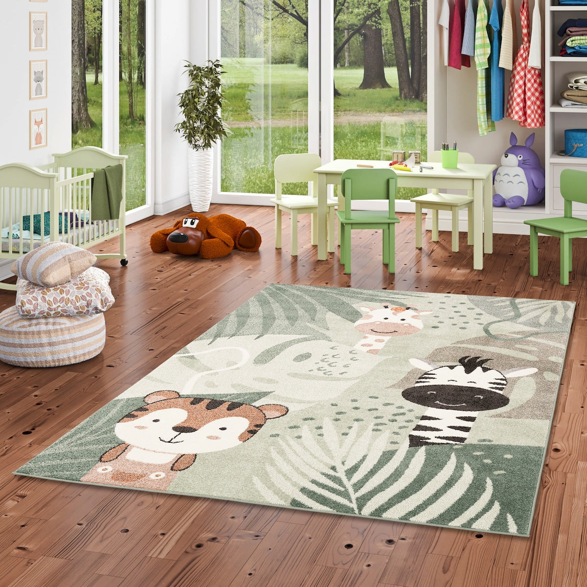 Barneteppe Softstar Kids Safari Friends polypropylen bakside