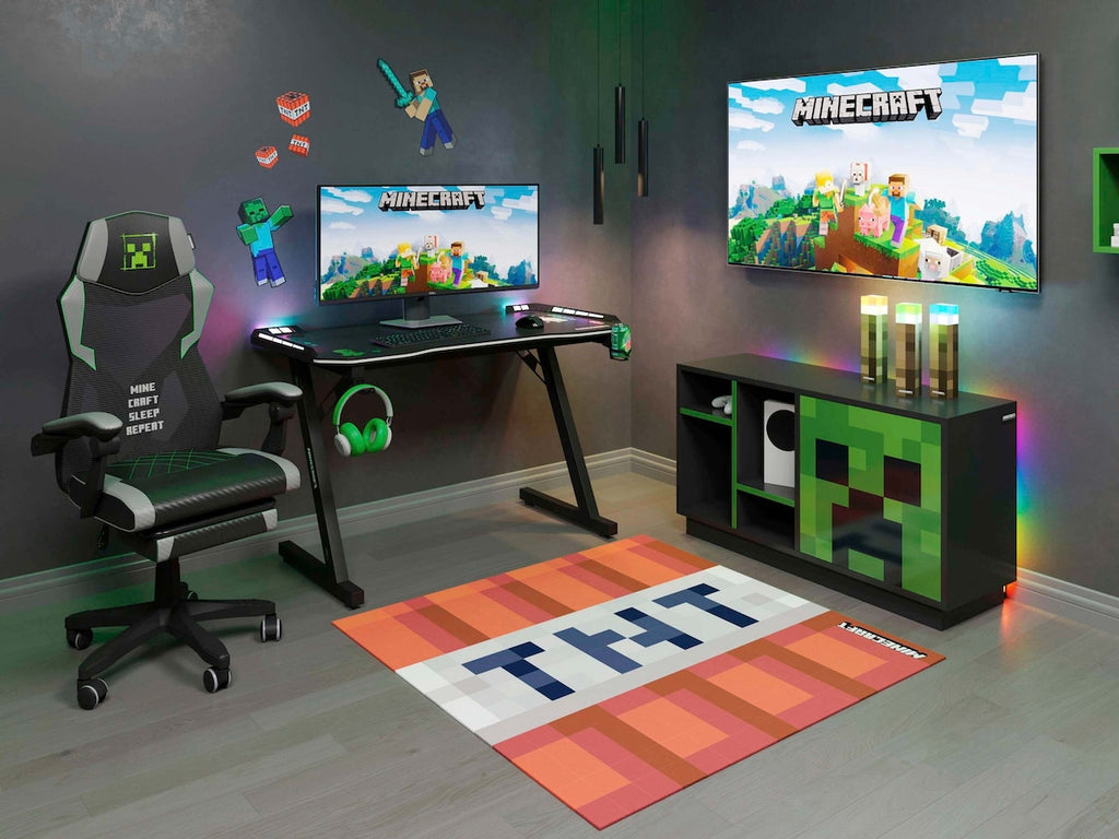 Barneteppe TNT MINECRAFT til barnerommet bakside