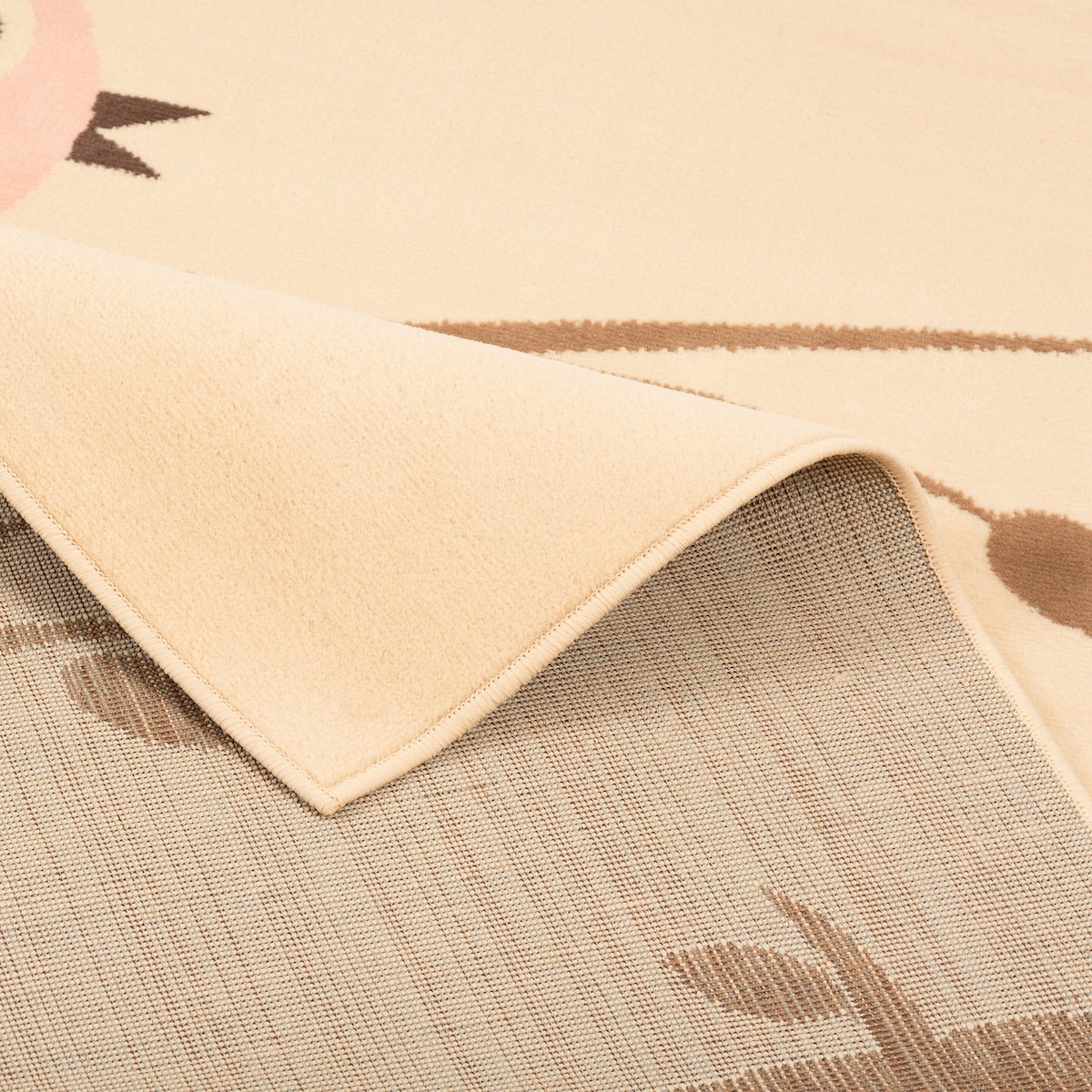 Barneteppe Trendline fugler pastell beige/blå montert på gulv
