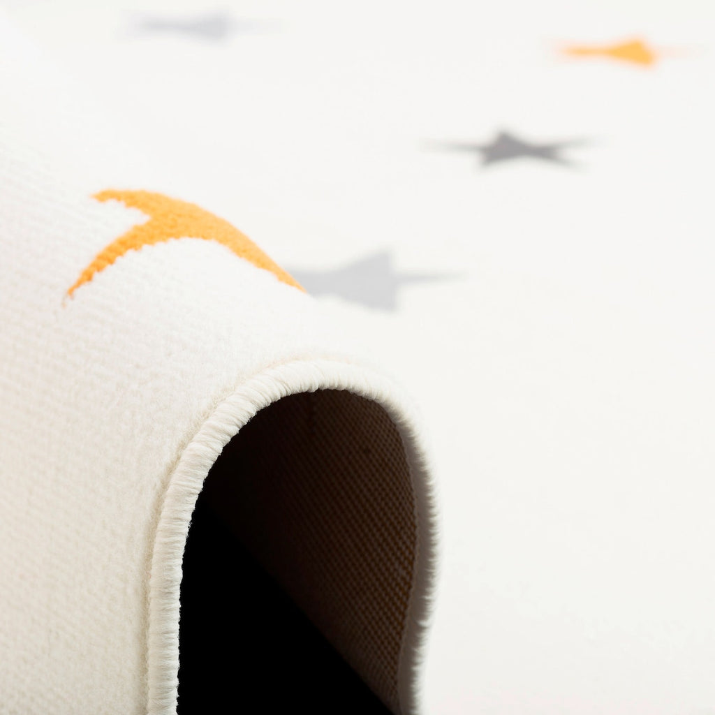Detalj av Barneteppe Trendline stjernemiks krem polypropylen