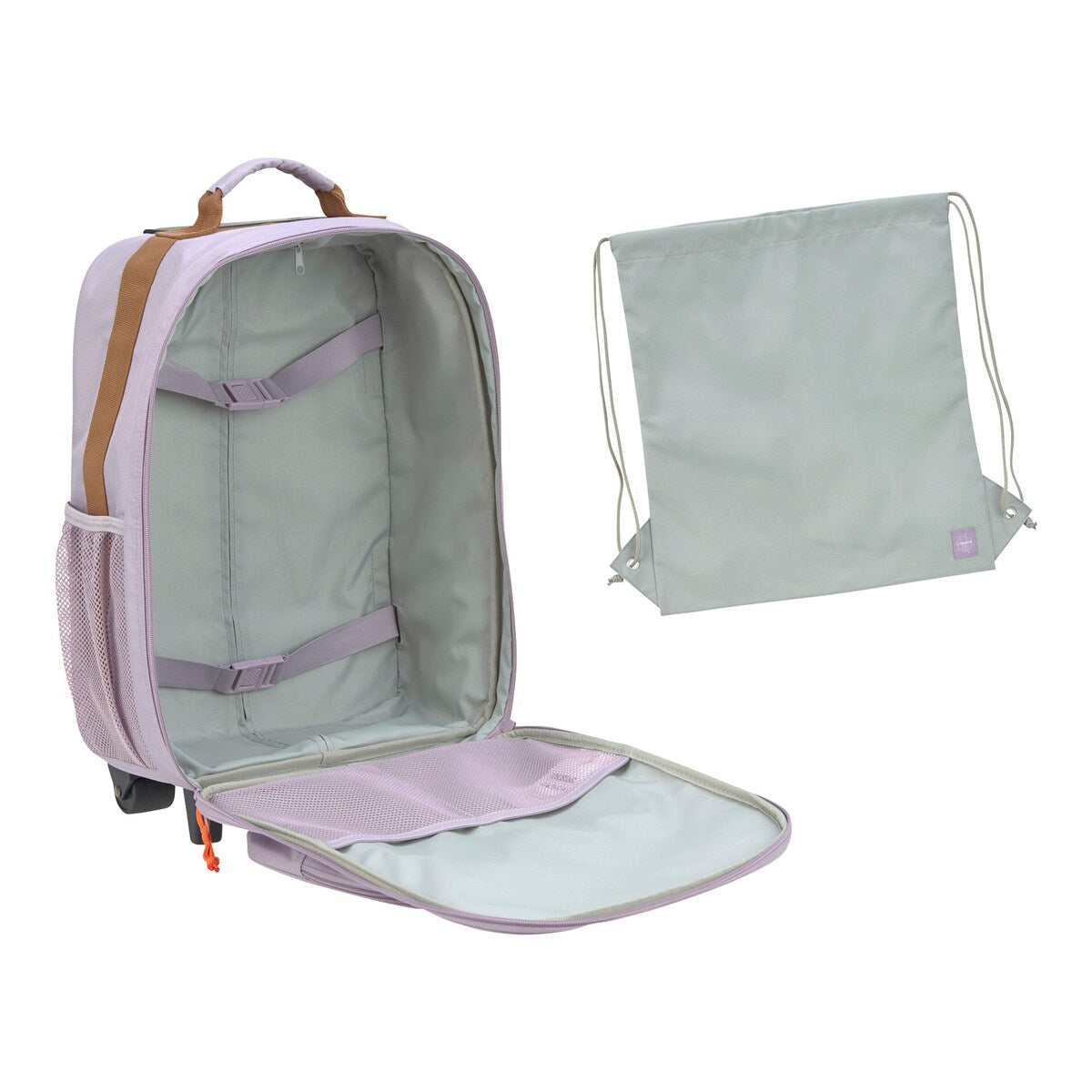Barnetrolley Little Gang med skobag bakside