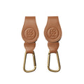 Barnevognkroker i lær 2-pack brun - Cloby for barnevogn